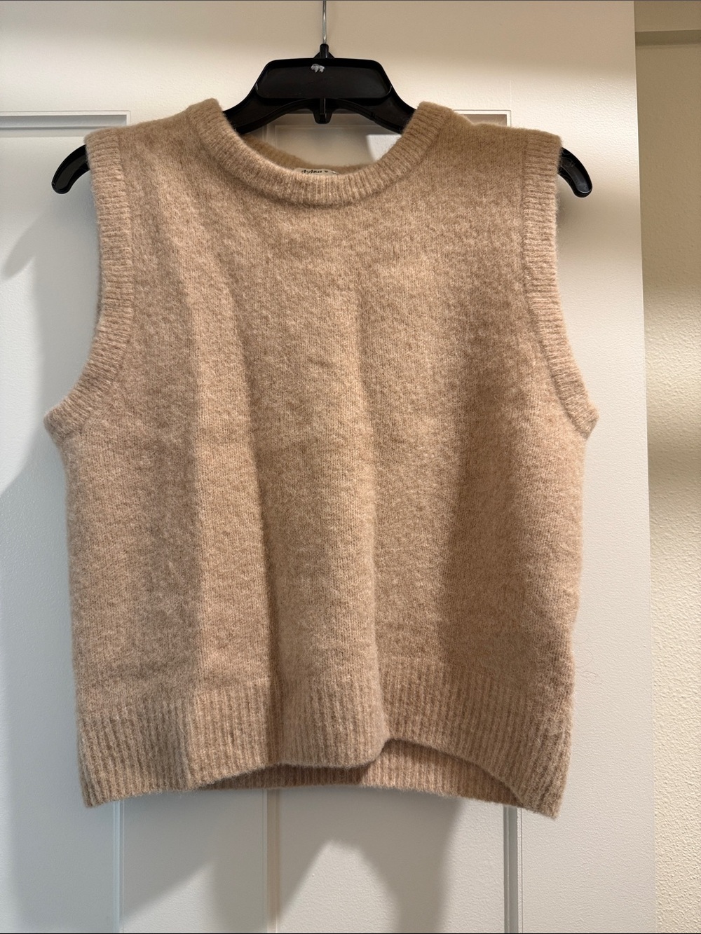 Cozy Knit Sleeveless Sweater Vest - Beige